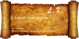Lieber Kerubina névjegykártya
